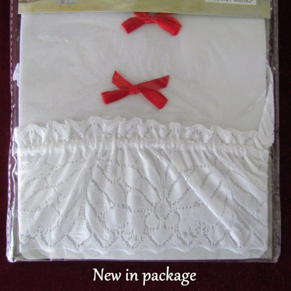 THIGH-HIGH STOCKINGS, RED BOWS & LACE TOPS on WHITE, SO CUTE! NEW in PACKAGE - Picture 3 of 4